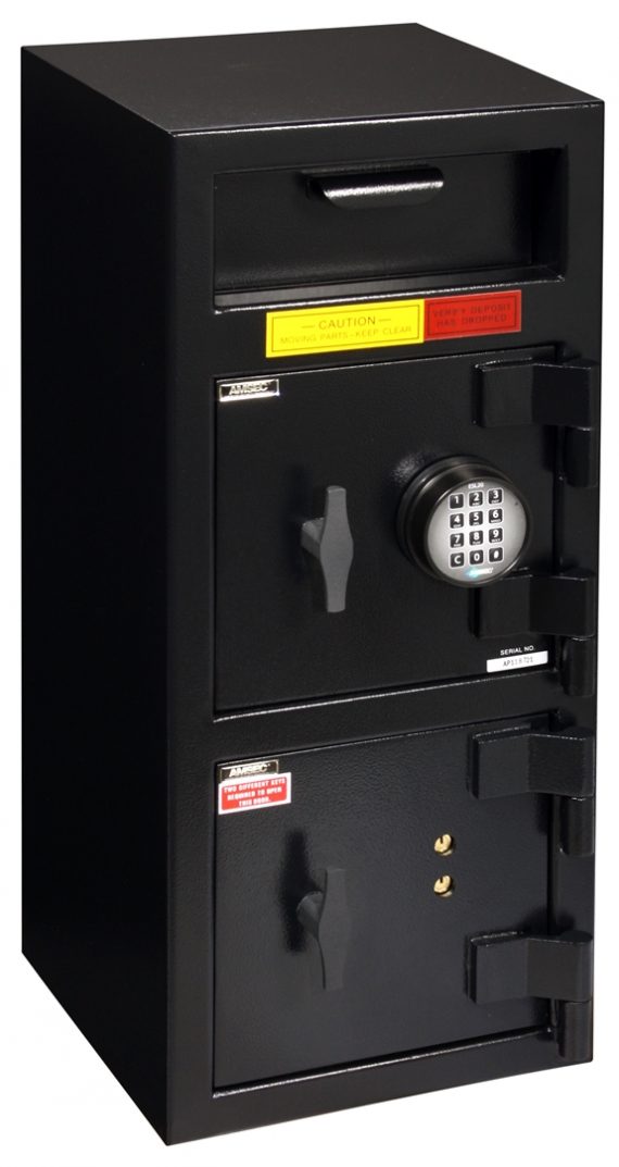American Security DSF3214CK – “B” Rated Front Load Depository Drop Safe With E-Lock Depository and Dual Key Lock Bottom Locker