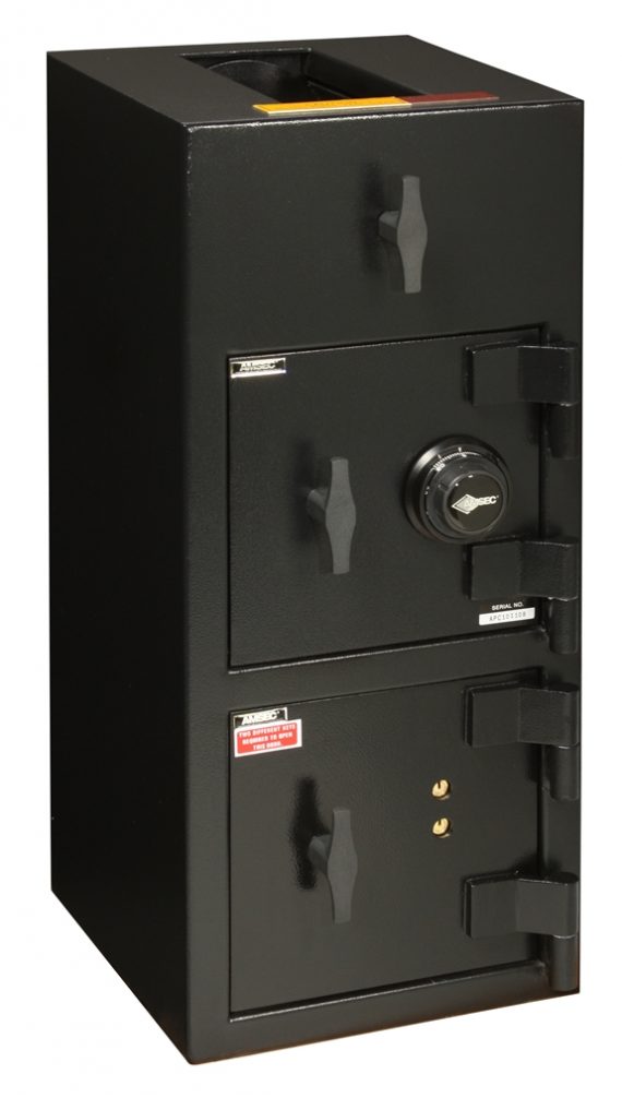 American Security DST3214CK – “B” Rated Top Load Rotary Depository Drop Safe With Combination Lock Depository and Dual Key Lock Bottom Locker