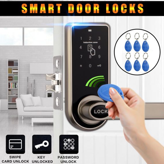 Electronic-Code-Keyless-Keypad-Home-Security-Entry-Door-Lock-11-RFID-Card-Tag-0