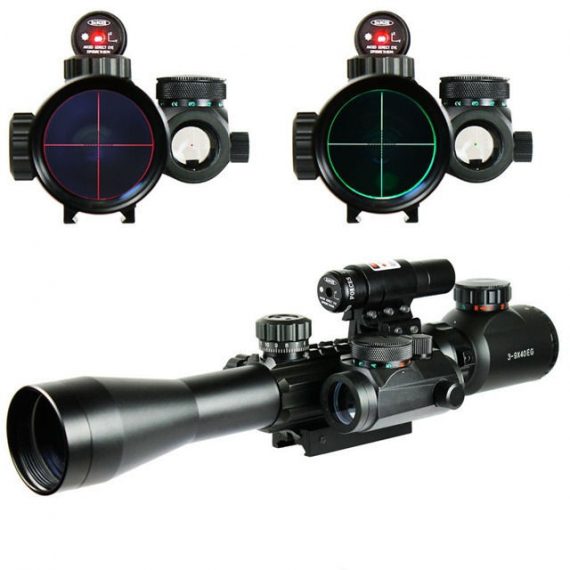 Optics-Guns-3-9X40EG-Illuminated-Rifle-ScopeRed-Laser-JG8Holographic-Dot-Sight-0