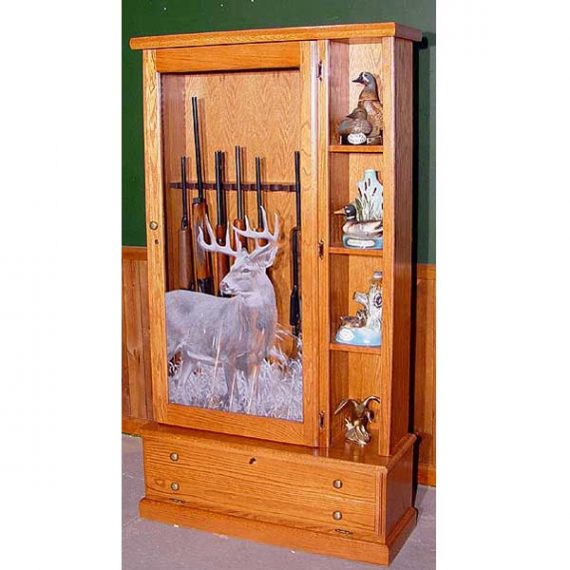 Scout 1358 Gun Cabinet – Solid Oak – 8-Gun