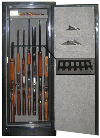Securall - SD14 - 14 Gun Capacity Radius w/ Digital Lock Single Door Cabinet 65"H x 23"W x 18"D