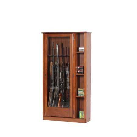 American Furniture Classics 10-Gun/Curio Cabinet Combination, #725, Medium, Brown