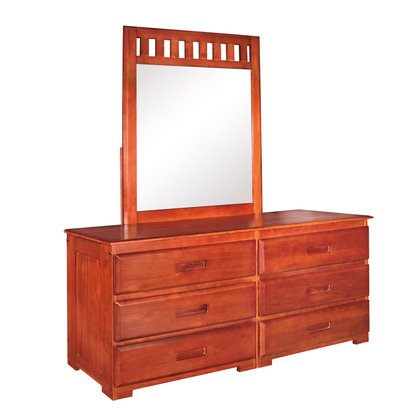 American Furniture Classics 6 Drawer Dresser with Mirror - Merlot