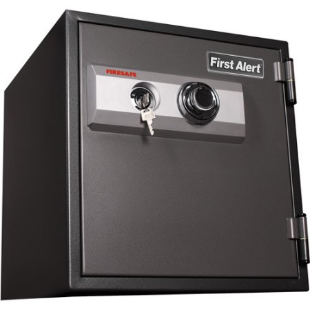 First Alert 1.2 cu. ft. Steel 1-Hour Fire and Anti-Theft Safe with Combination and Key Lock, 2084F Gray
