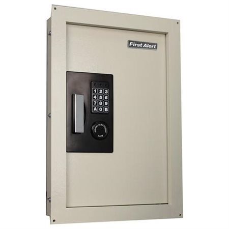 First Alert 2070AF Expandable Anti-Theft Wall Safe with Digital Lock, 0.33-0.85 Cubic Foot, Cream