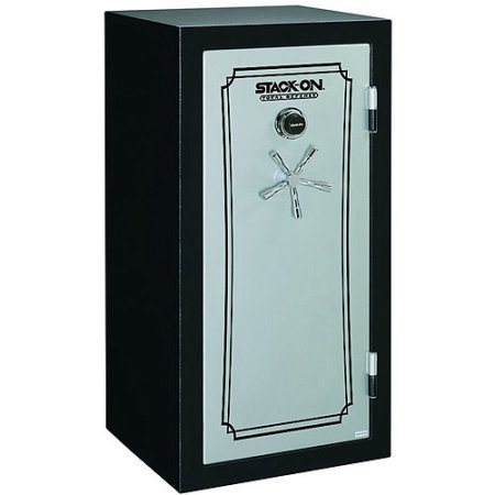 Stack-On 28-Gun Total Defense Fire and Waterproof Safe with Combination Lock, Matte Black and Silver