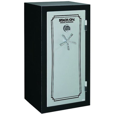 Stack-On 28-Gun Total Defense Fire and Waterproof Safe with Electronic Lock, Matte Black and Silver